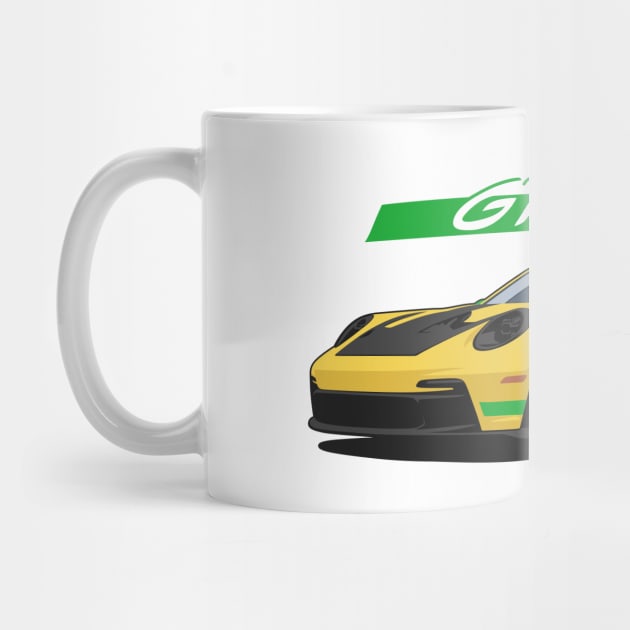 Car 911 gt3 rs yellow green by creative.z